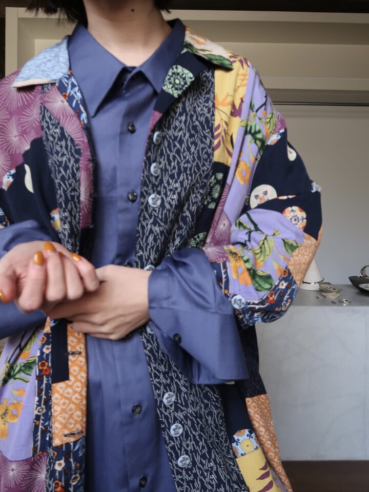 mulch print open collor shirt