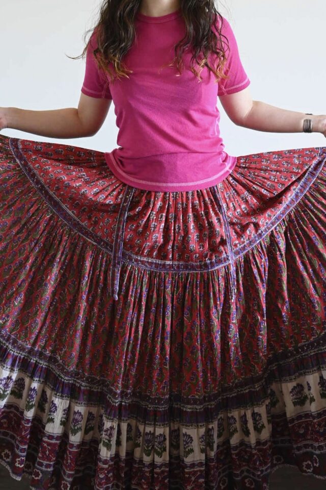India vintage cotton long skirt