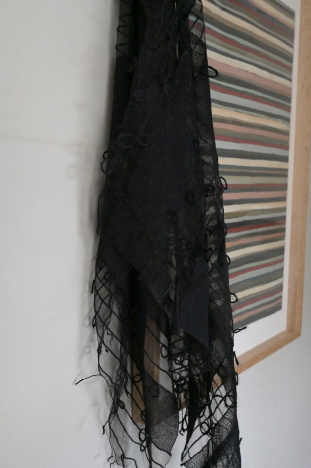 hoop design silk stole